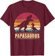 Vatertag Papasaurus Vintage T-Rex Dinosaur Papa Father's Day T-Shirt - T-Shirt | Maroon