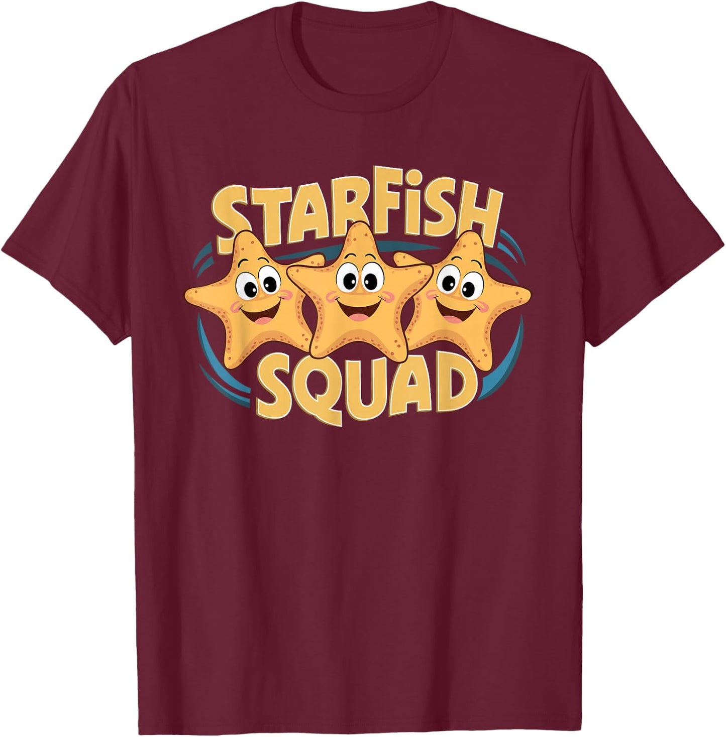 Starfish Squad Design for Starfish Lover Stuff Kids Starfish T-Shirt - T-Shirt | Maroon