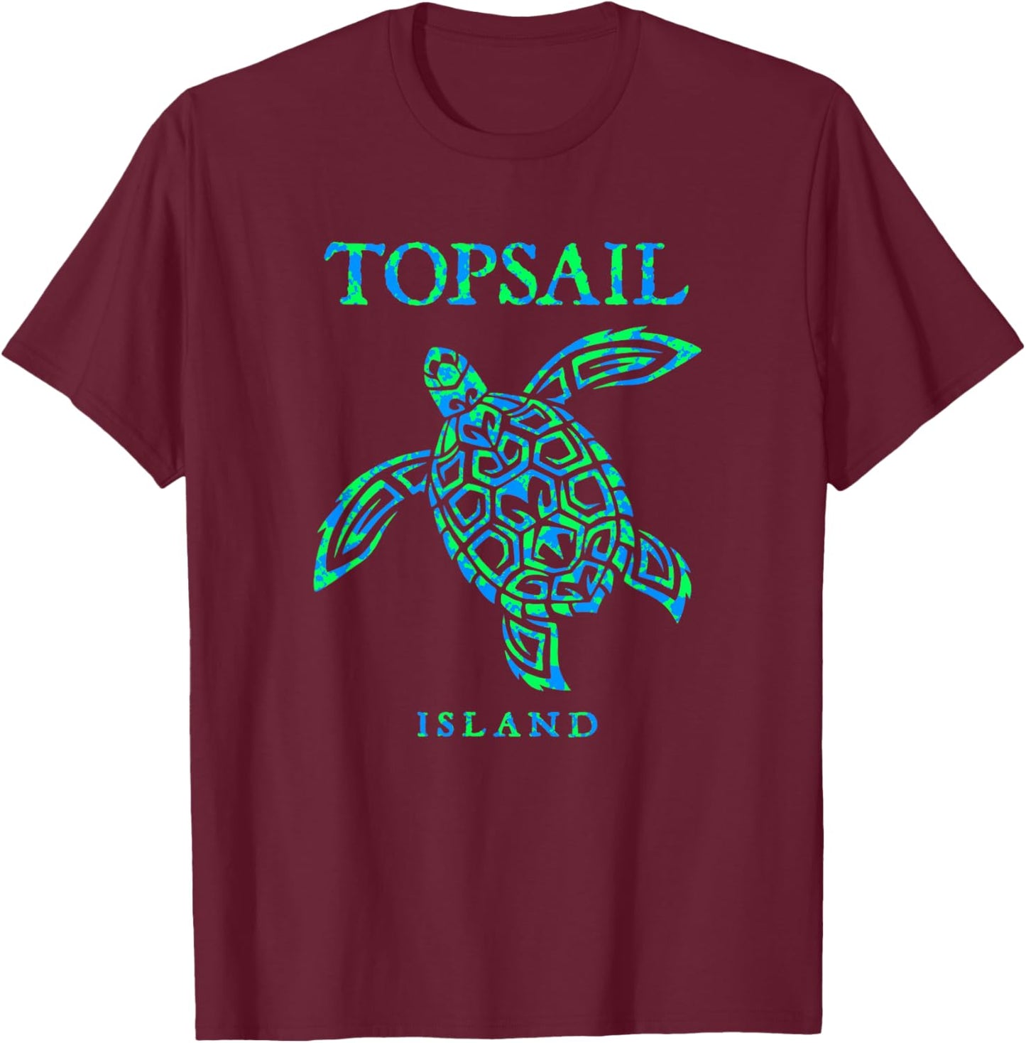 Topsail Island North Carolina Sea Turtle Vacation Souvenir T-Shirt - T-Shirt | Maroon