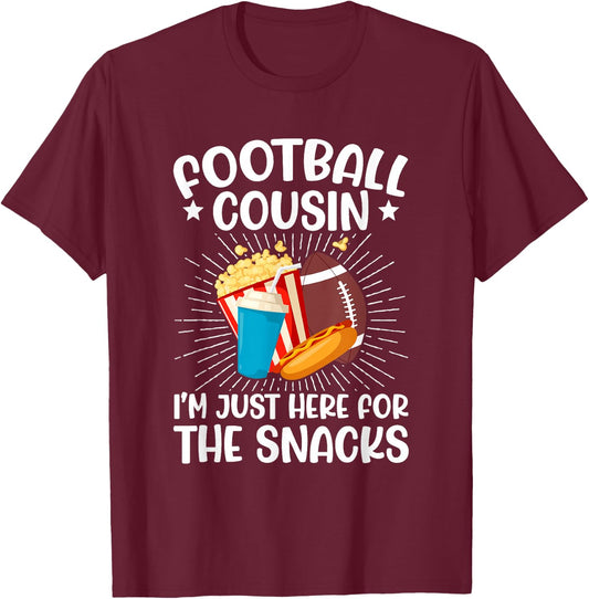 Football Cousin Funny Cousin Of A Football Player Cousin T-Shirt - T-Shirt | Maroon