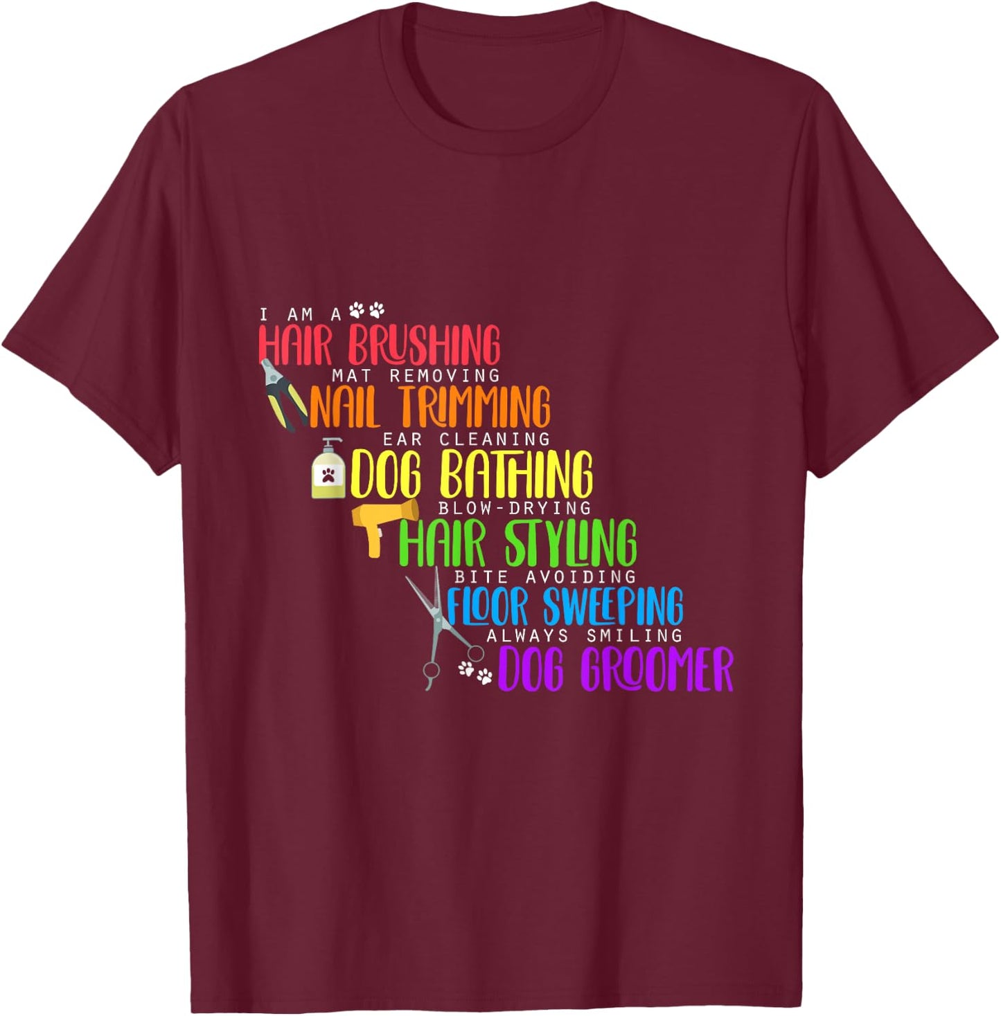 Funny Dog Hairdresser, Dog Hairdresser Furologe Pet Lover T-Shirt - T-Shirt | Maroon