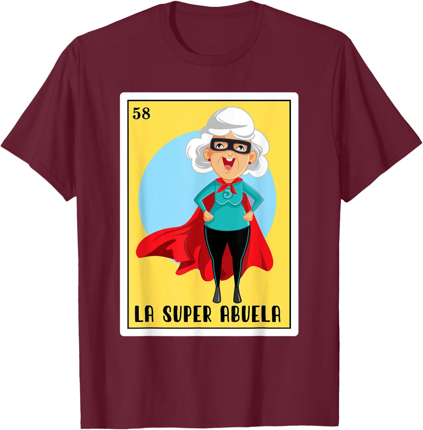 Funny Spanish-Mexican Bingo Gifts Abuela - La Super Abuela T-Shirt - T-Shirt | Maroon