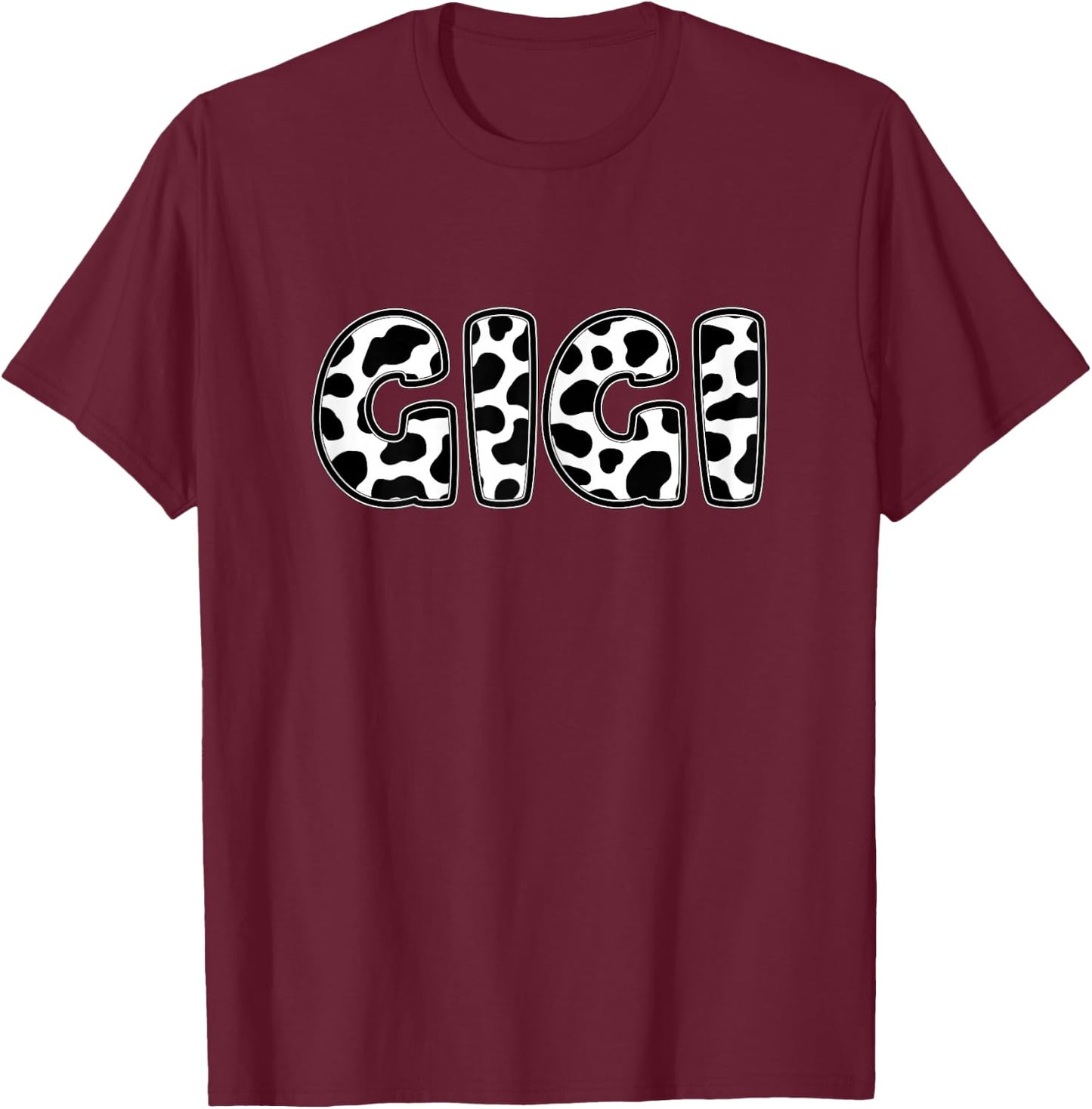 Gigi Cow Print Family Matching T-Shirt - T-Shirt | Maroon