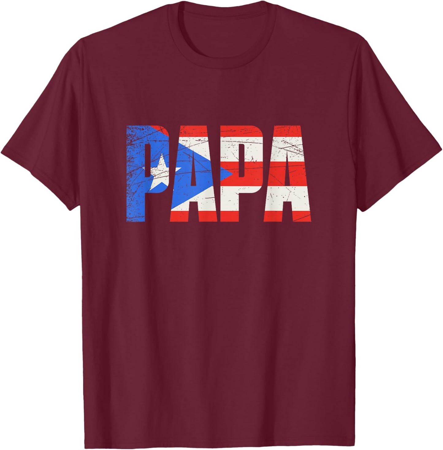 Puerto Rico Papa, Puerto Rican Flag T-Shirt - T-Shirt | Maroon