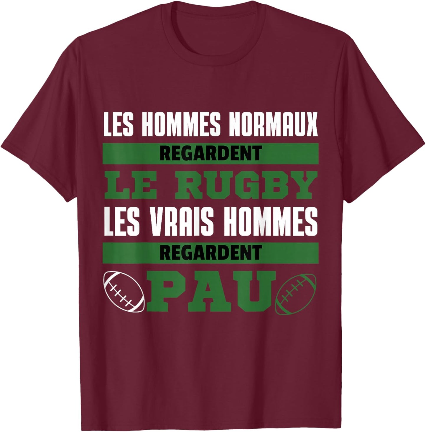 Supporter Rugby Pau Gift Humour T-Shirt - T-Shirt | Maroon