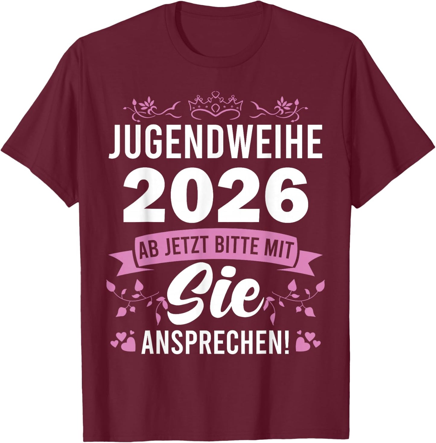 Jugendweihe 2026 Mädchen Junge T-Shirt - T-Shirt | Maroon