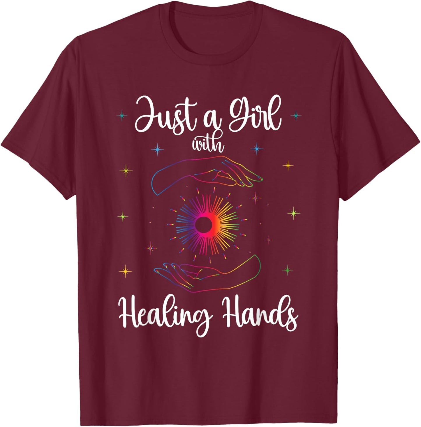 Massage Therapist Just a Girl with Healing Hands T-Shirt - T-Shirt | Maroon