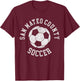 San Mateo County Soccer Retro Distressed 90's Vintage T-Shirt - T-Shirt | Maroon