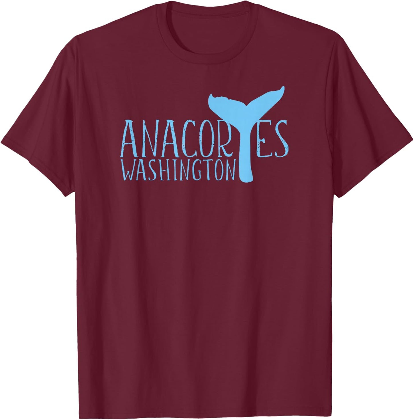 Anacortes Washington Whale Tail Whale Watching Souvenir T-Shirt - T-Shirt | Maroon
