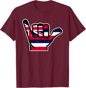 Hawaii hand flag T-Shirt - T-Shirt | Maroon