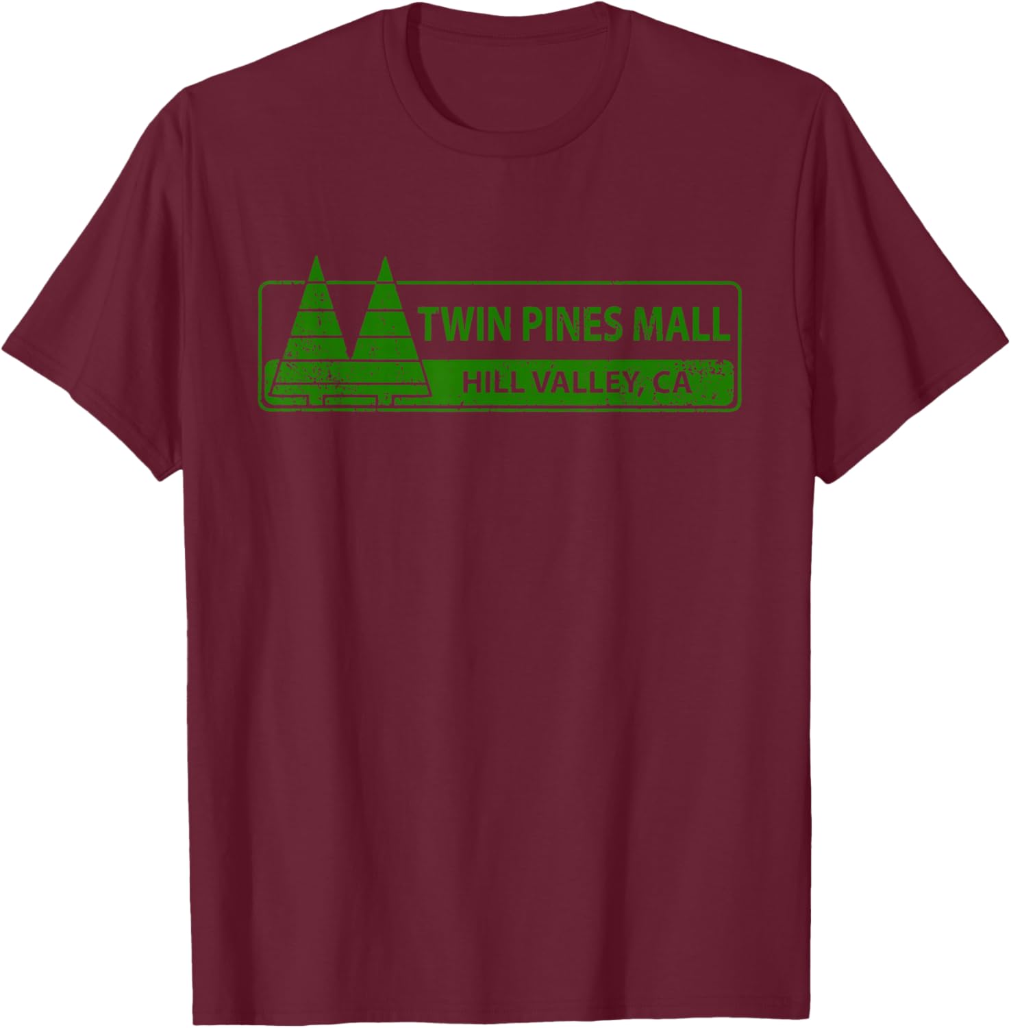 Twin Pines 80er Jahre Future Mall Back Hill Valley Film Fan Lone T-Shirt - T-Shirt | Maroon