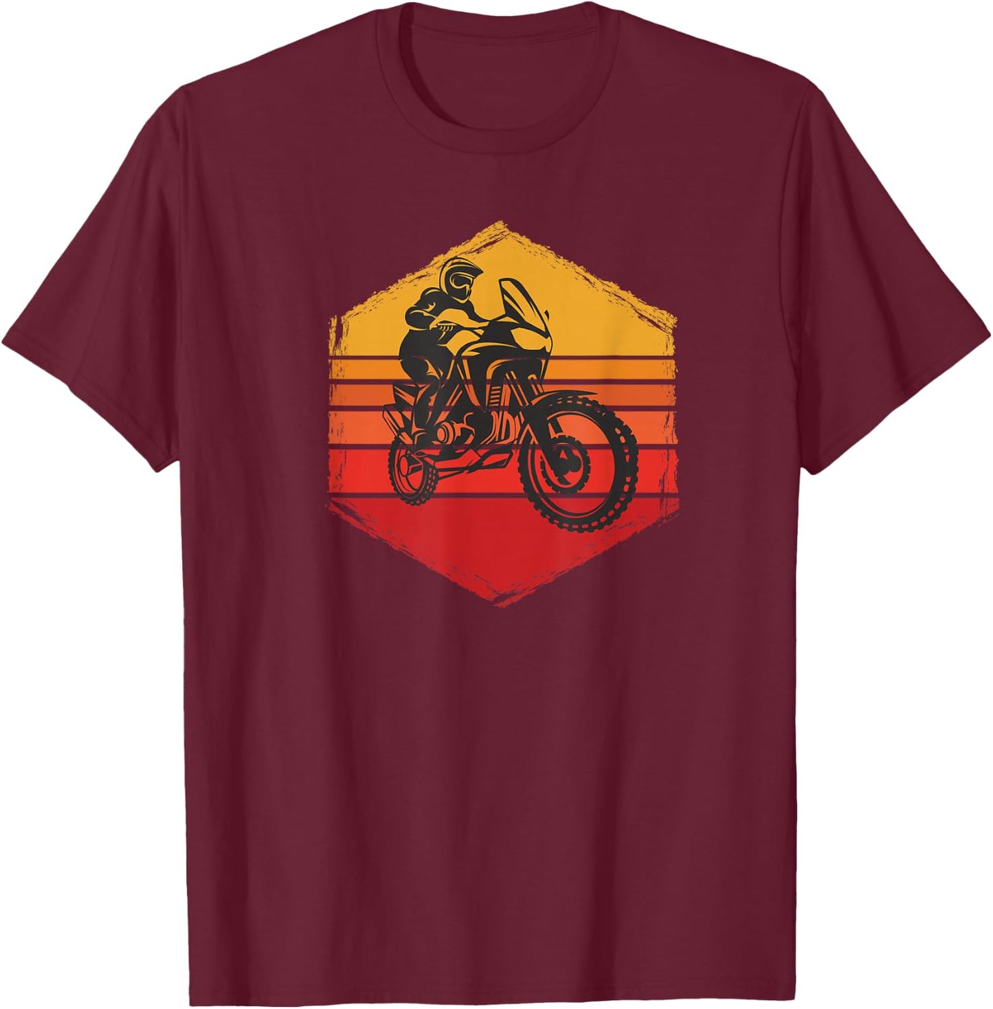 Design Adventure Trail Motorcycle Travel T-Shirt - T-Shirt | Maroon