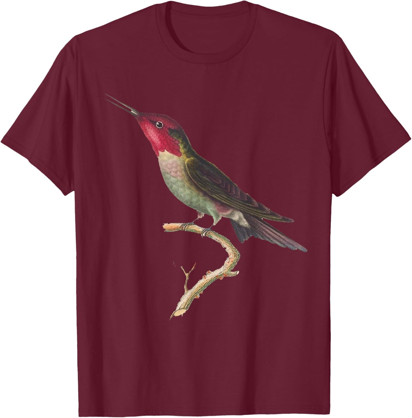 Hummingbird Beautiful Anna’s Hummingbird T-Shirt - T-Shirt | Maroon