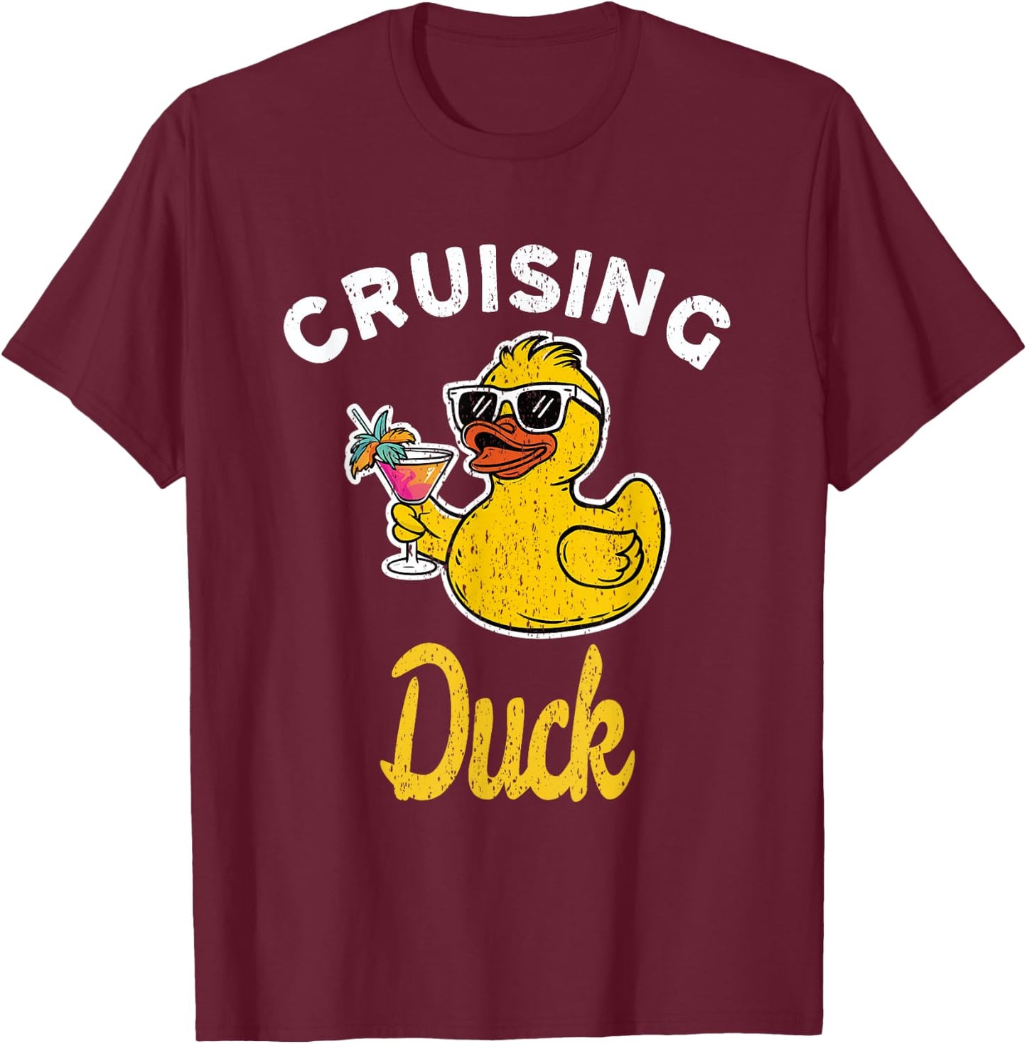 Cruising Duck Duck Cruise Funny Family Cruising Matching T-Shirt - T-Shirt | Maroon