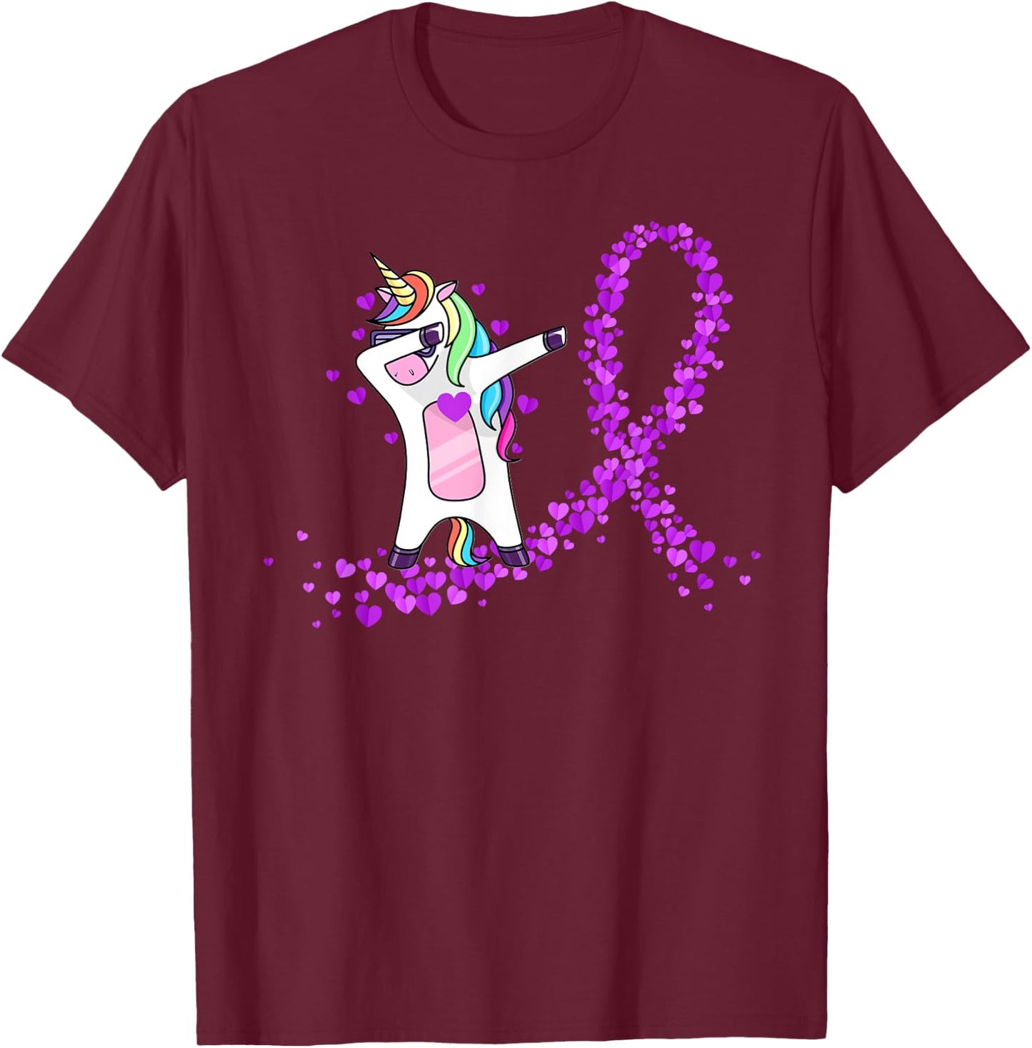 Funny Unicorn Purple Lupus Awareness Lupus Warrior T-Shirt - T-Shirt | Maroon