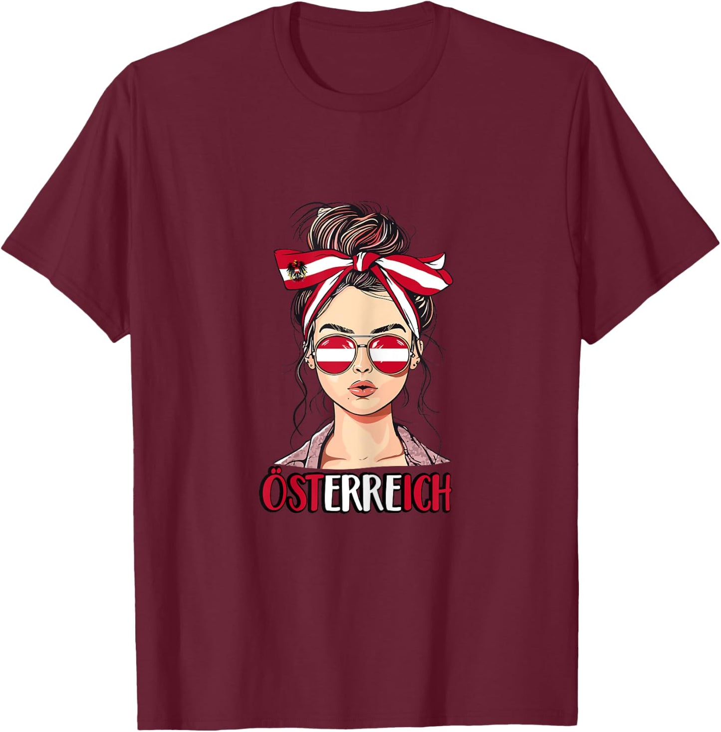 Austria Girls' Football Championship 2024 Fan Item , White T-Shirt - T-Shirt | Maroon