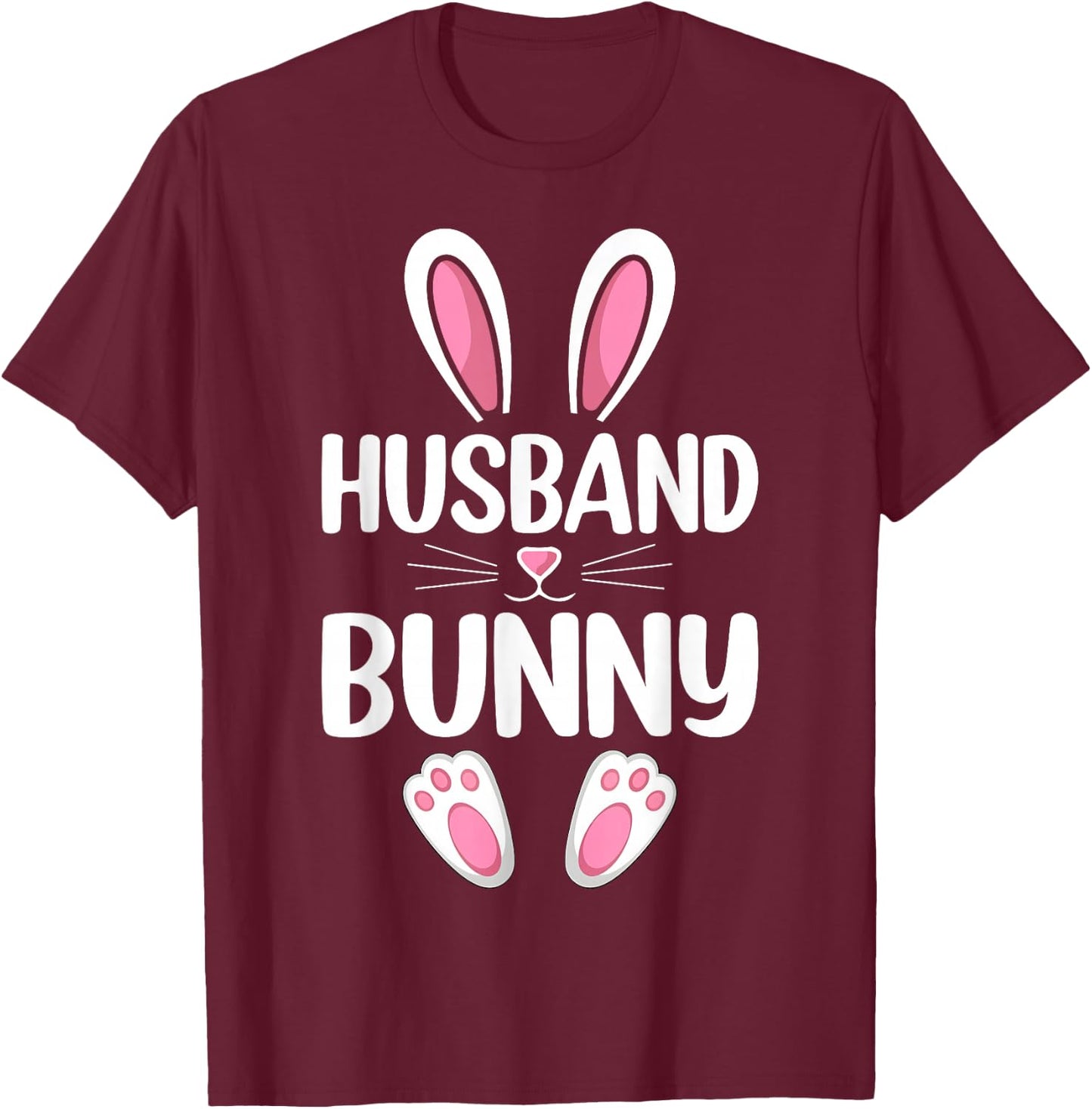 Husband Bunny Matching Family Husband Easter Day T-Shirt - T-Shirt | Maroon