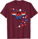 Wonder Woman Swirling Stars 4th of July T-Shirt - T-Shirt | Maroon