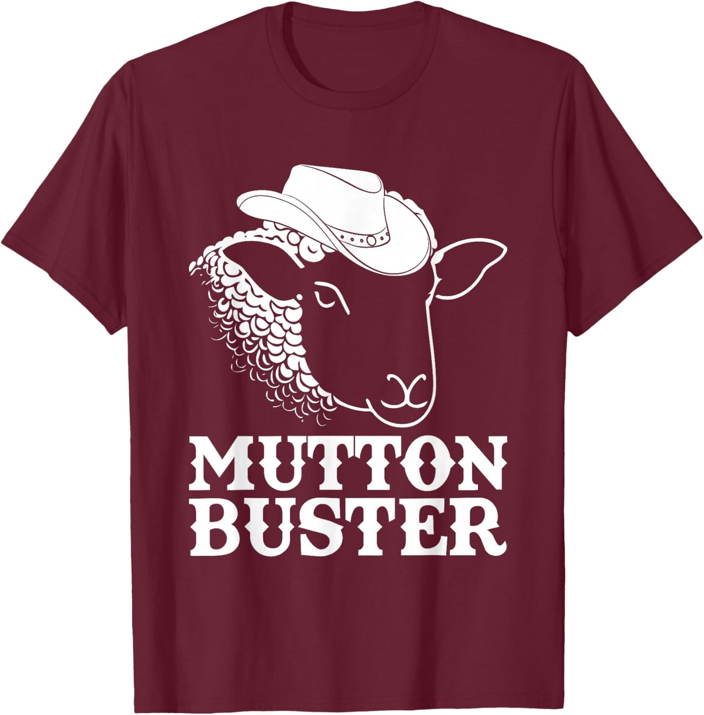Mutton Busting Youth Rodeo Sheep Riding Kids Mutton Buster T-Shirt - T-Shirt | Maroon