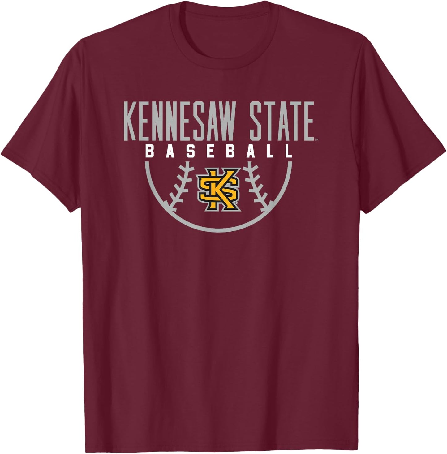 Kennesaw State University Owls Baseball Arch T-Shirt - T-Shirt | Maroon