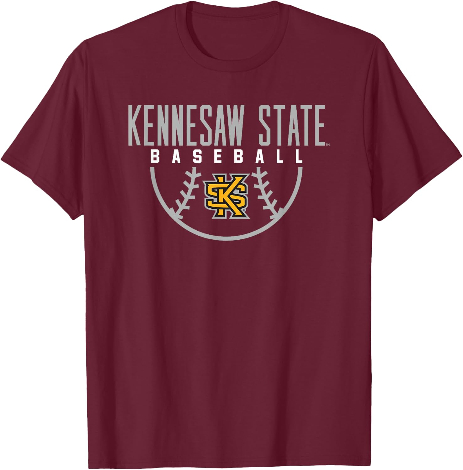 Kennesaw State University Owls Baseball Arch T-Shirt - T-Shirt | Maroon