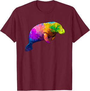Cute Manatee Art Women Kids Sea Cow Lover Manatee T-Shirt - T-Shirt | Maroon