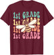 1th Grade Teacher Cute Bee Back To School Elementary Teacher T-Shirt - T-Shirt | Maroon