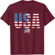 USA Patriotic American Flag 4th of July America Est 1776 T-Shirt - T-Shirt | Maroon