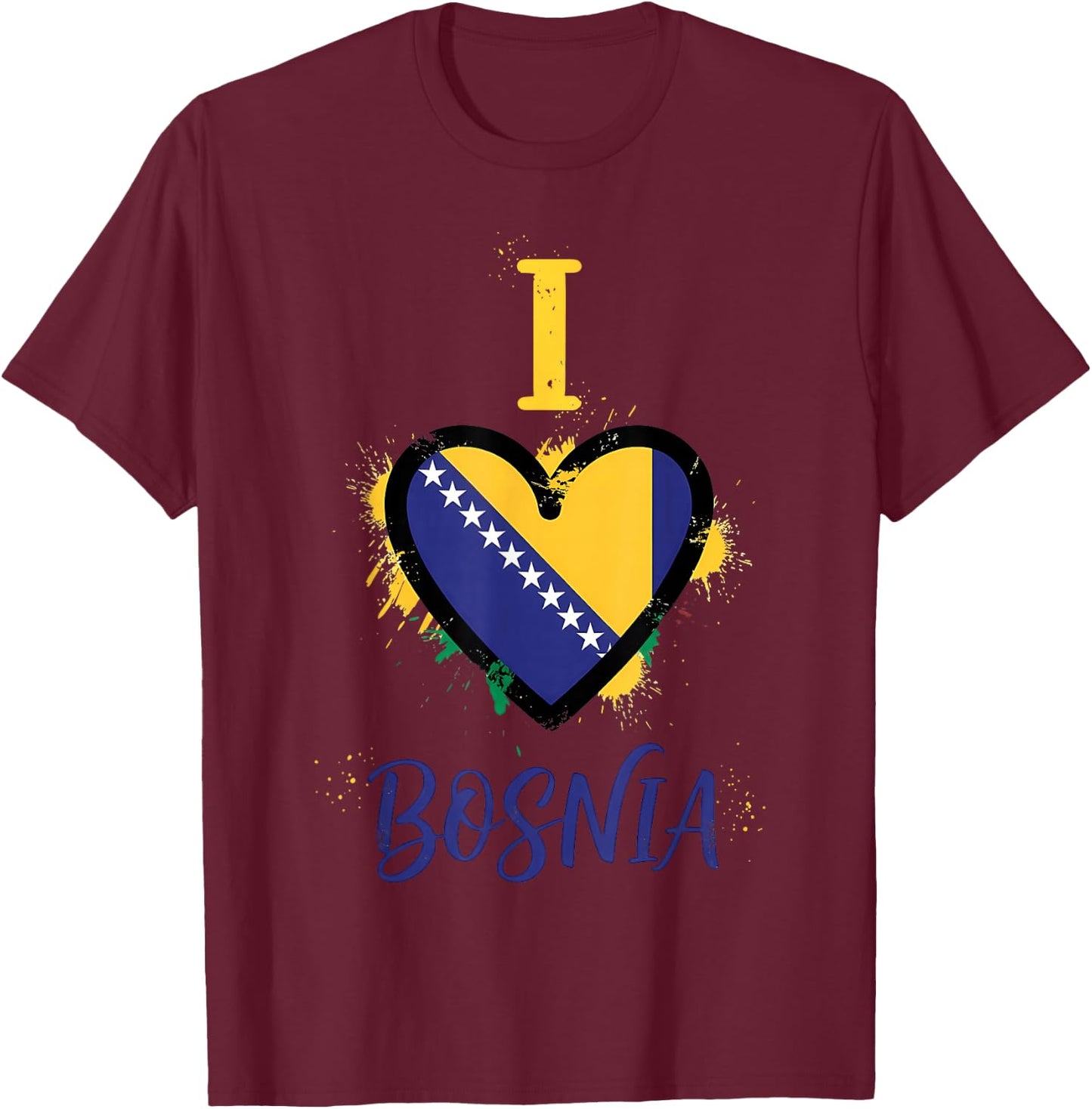 Bosnia Flag Bosnia and Herzegovina Roots T-Shirt - T-Shirt | Maroon