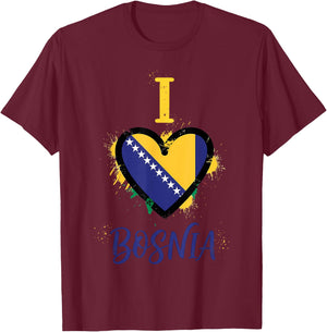 Bosnia Flag Bosnia and Herzegovina Roots T-Shirt - T-Shirt | Maroon