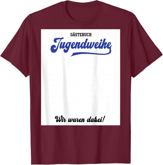 Guest book youth dedication ideas party accessories boys youth party T-Shirt - T-Shirt | Maroon