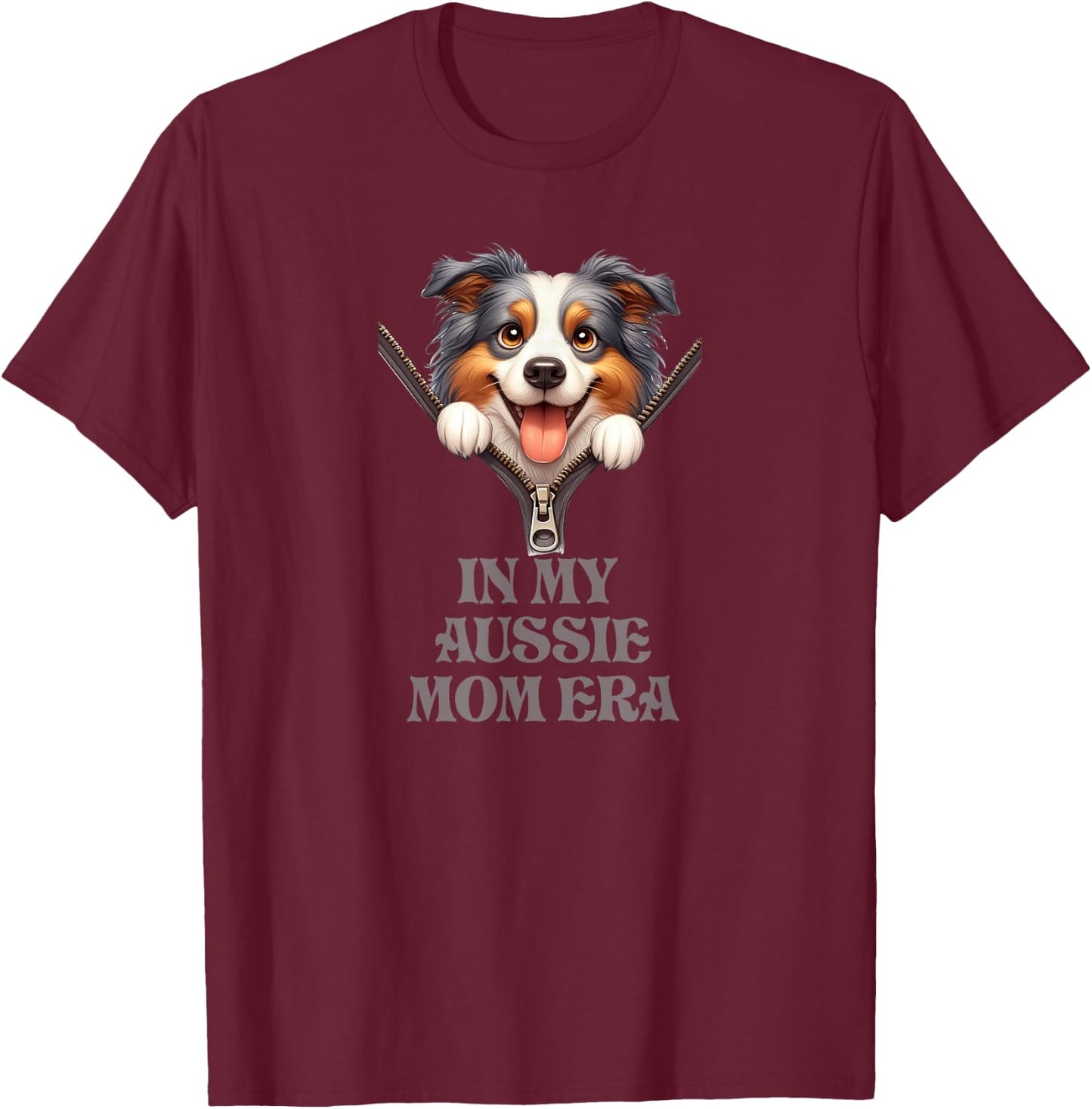 In My Aussie Mom Era T-Shirt - T-Shirt | Maroon