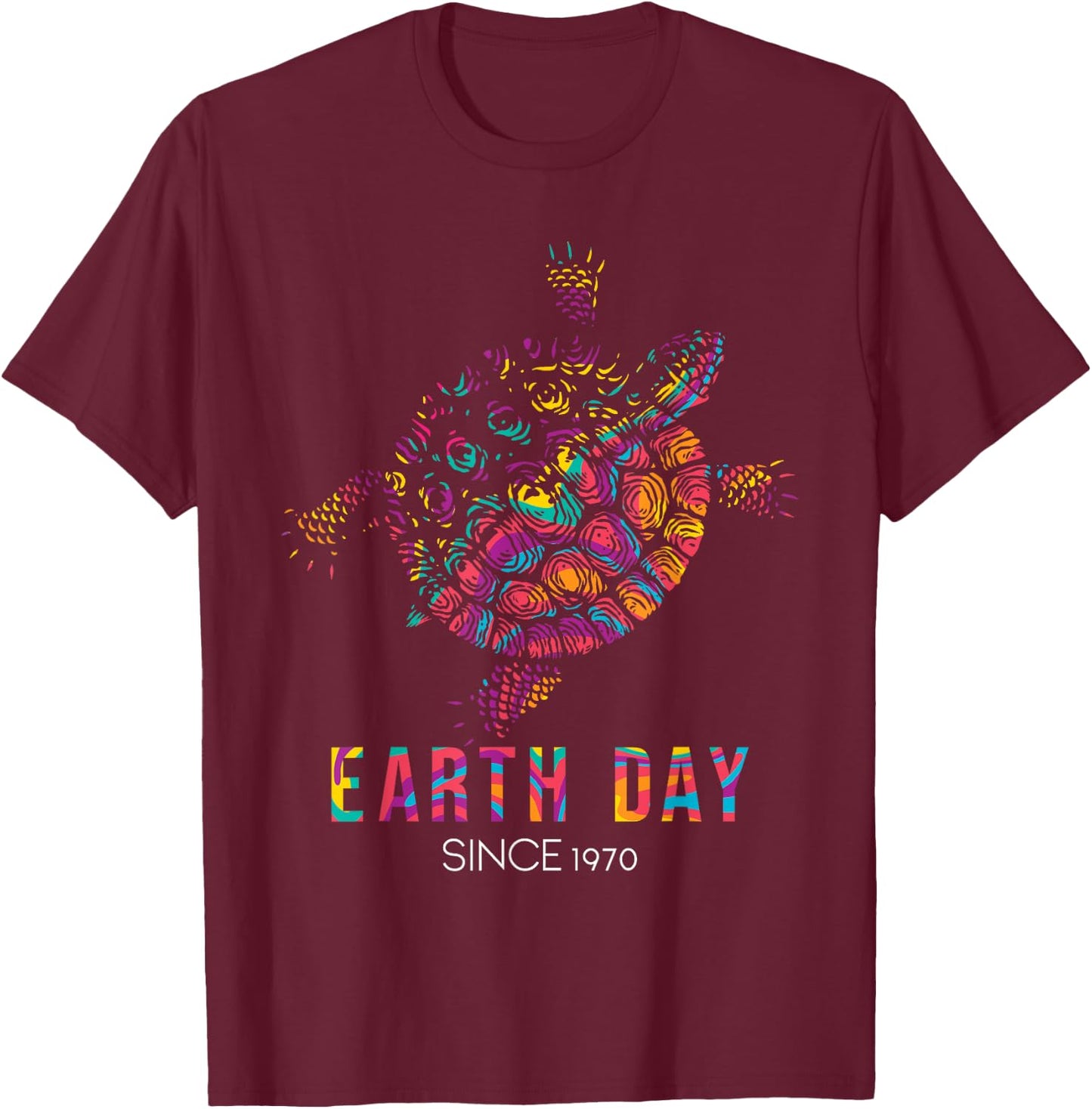 Turtle Environmental Protection Earth Day Since 1970 T-Shirt - T-Shirt | Maroon