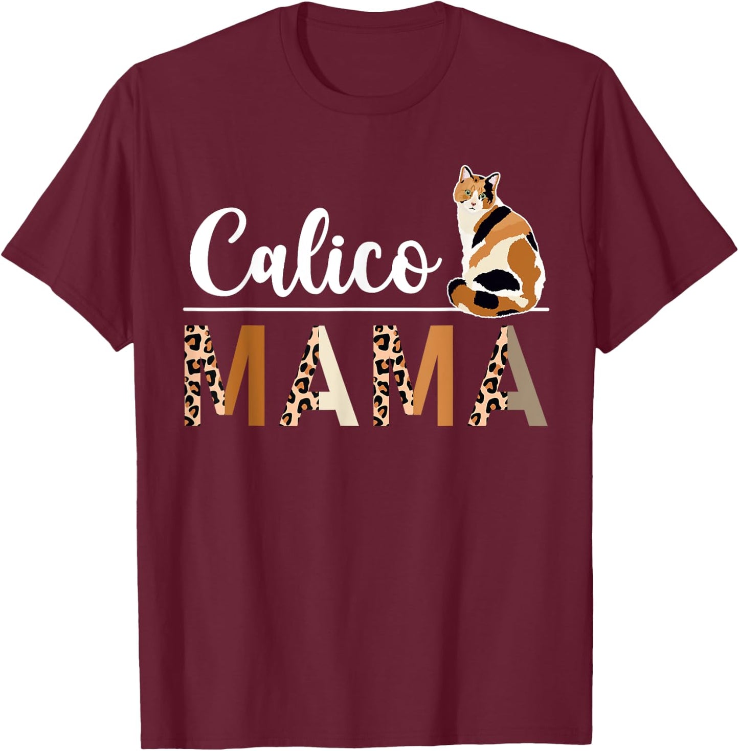 Calico Cat Lover Calico Cat Mom Cat-Themed Girls T-Shirt - T-Shirt | Maroon