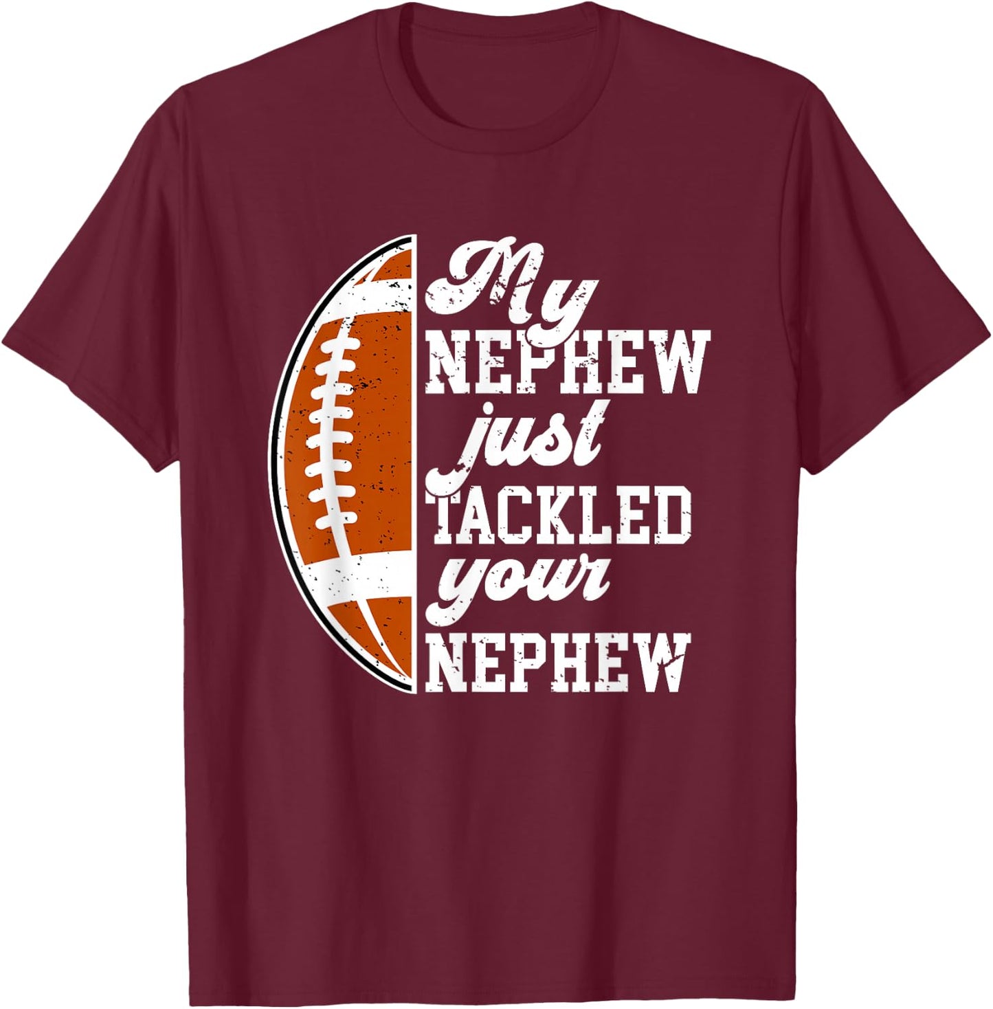 My Nephew Football Aunt of A Football Player Auntie T-Shirt - T-Shirt | Maroon