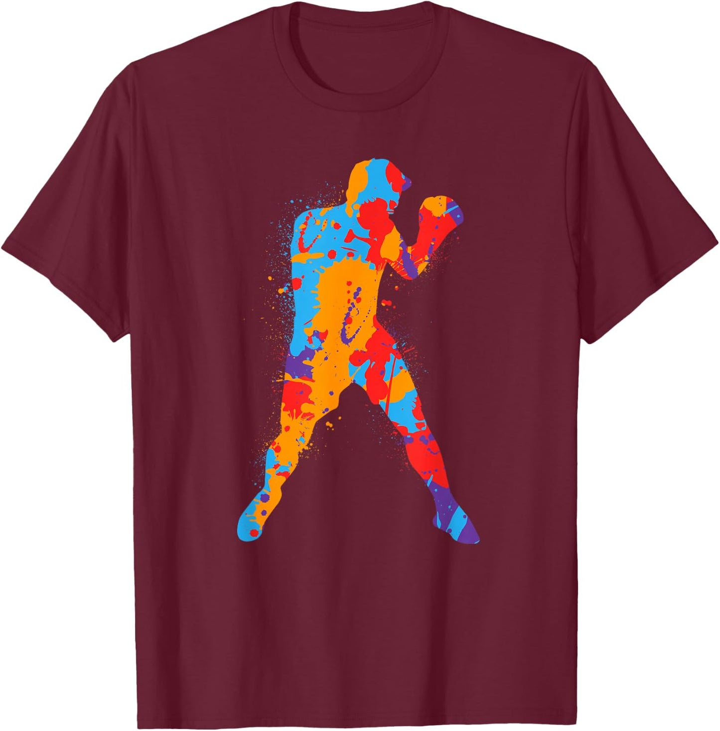 Boxing, colourful, boxing, men, boys, children, boxer , black T-Shirt - T-Shirt | Maroon