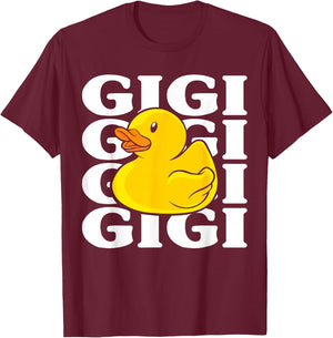 One Happy Dude Gigi 1st Birthday Rubber Duck Party T-Shirt - T-Shirt | Maroon