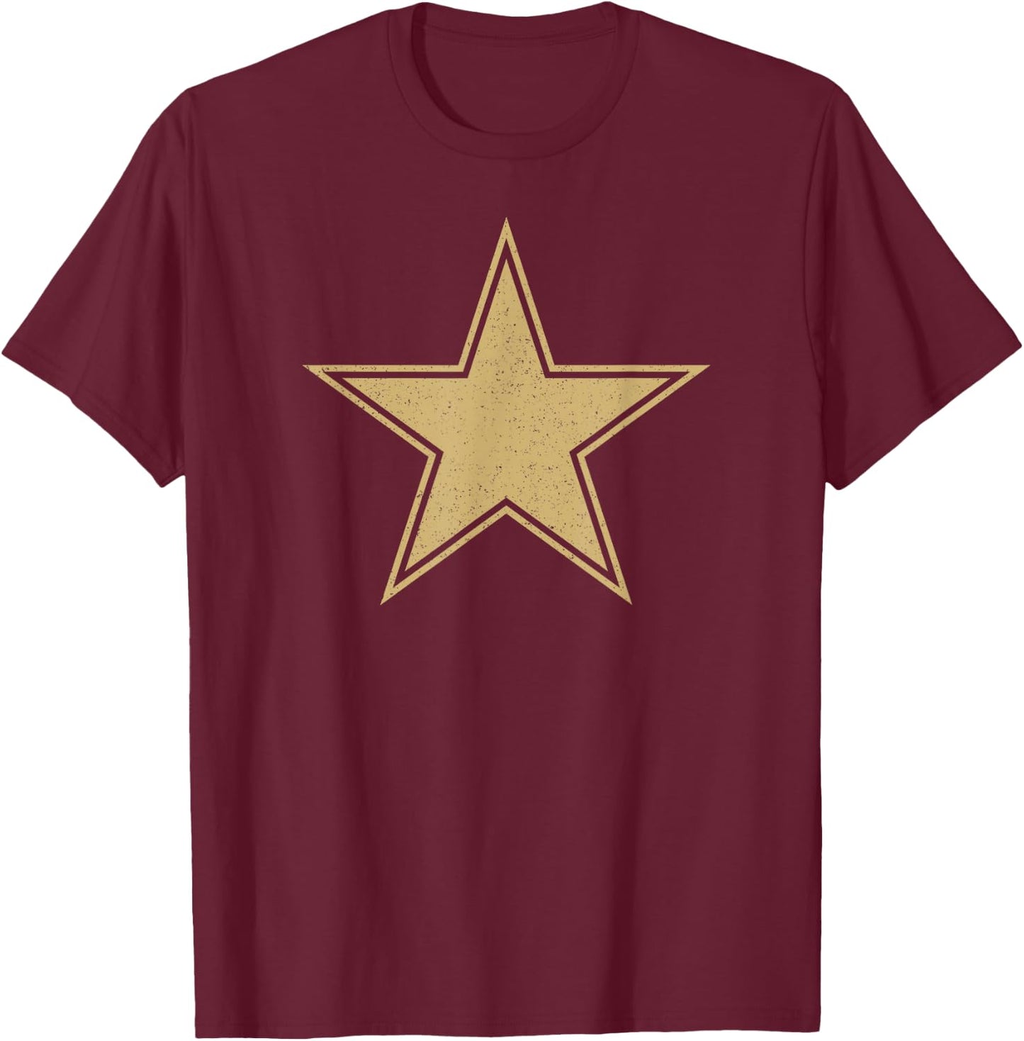 Goldener Stern auf einem T-Shirt - T-Shirt | Maroon