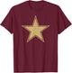 Goldener Stern auf einem T-Shirt - T-Shirt | Maroon