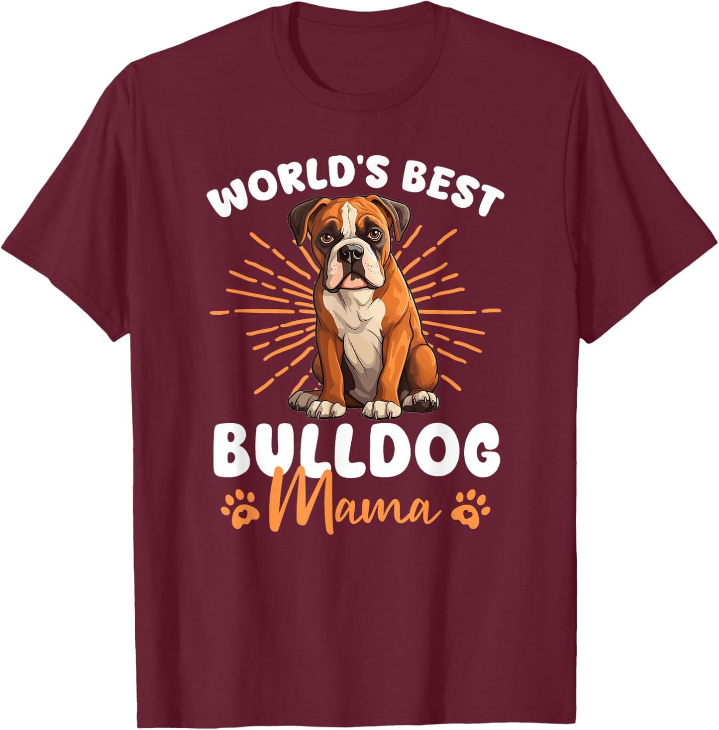 American Bulldog Groovy World's Best American Bulldog mama Women Kids T-Shirt - T-Shirt | Maroon