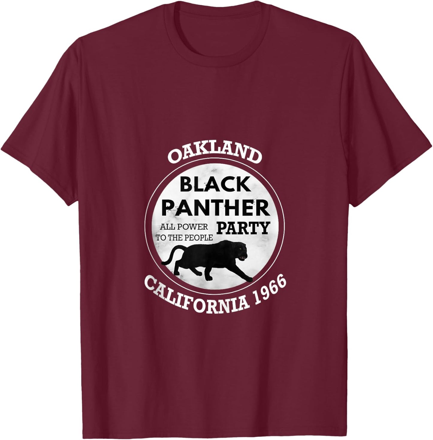 Oakland California 1966 Black Panther Party T-Shirt - T-Shirt | Maroon