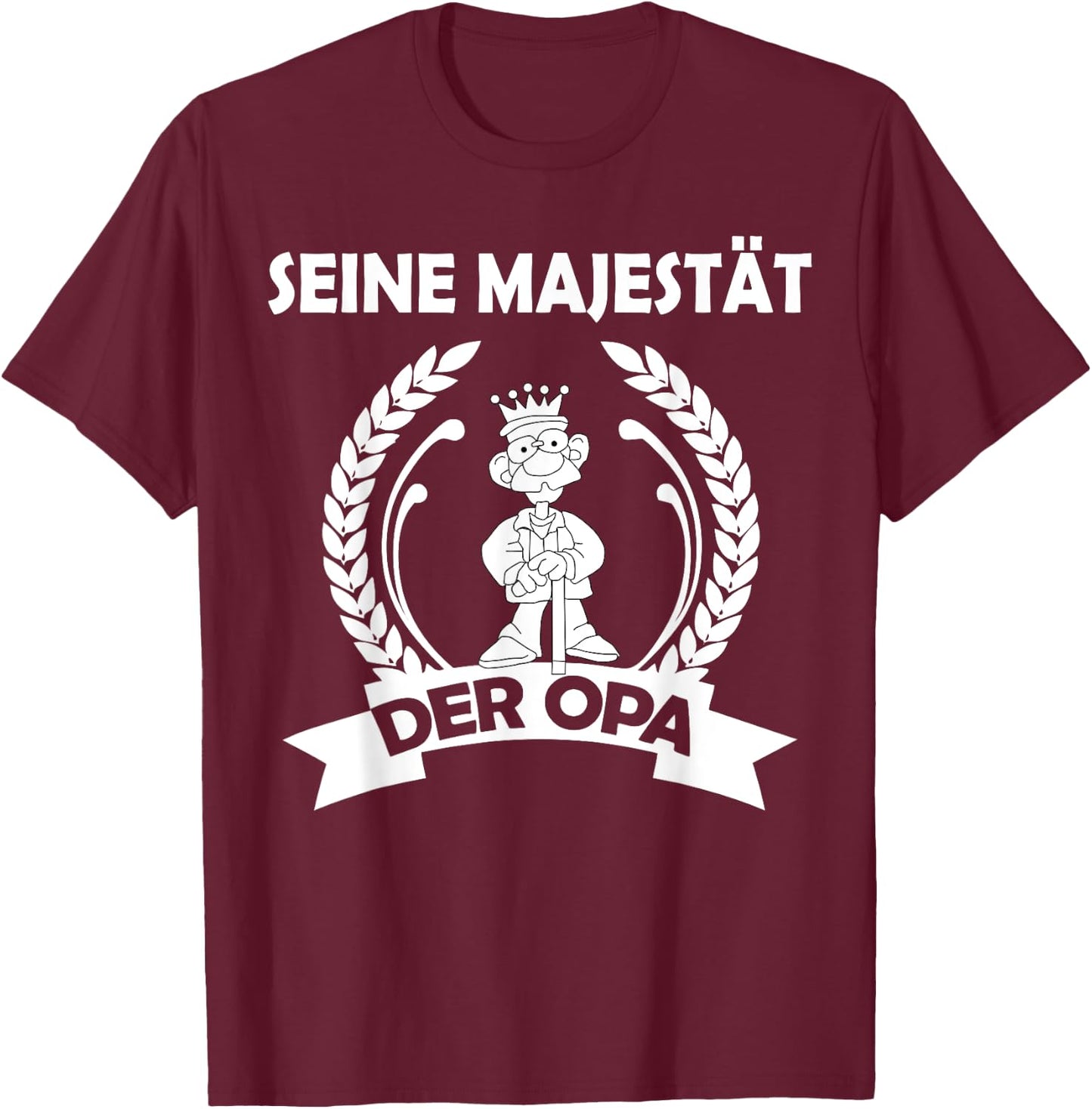 Men's His Majesty the Grandpa T-Shirt - T-Shirt | Maroon