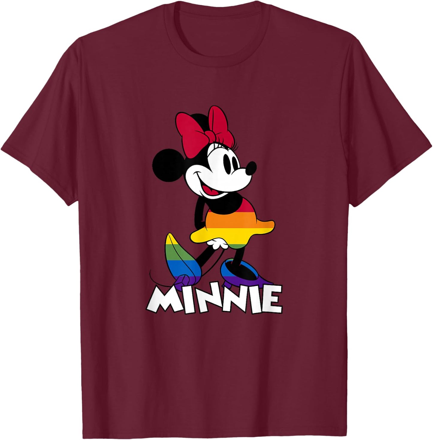 Disney Minnie Mouse Colorful Outfit T-Shirt - T-Shirt | Maroon