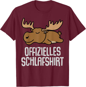 Offizielles Schlafshirt Elch Pyjama Nachthemd Geschenk T-Shirt - T-Shirt | Maroon