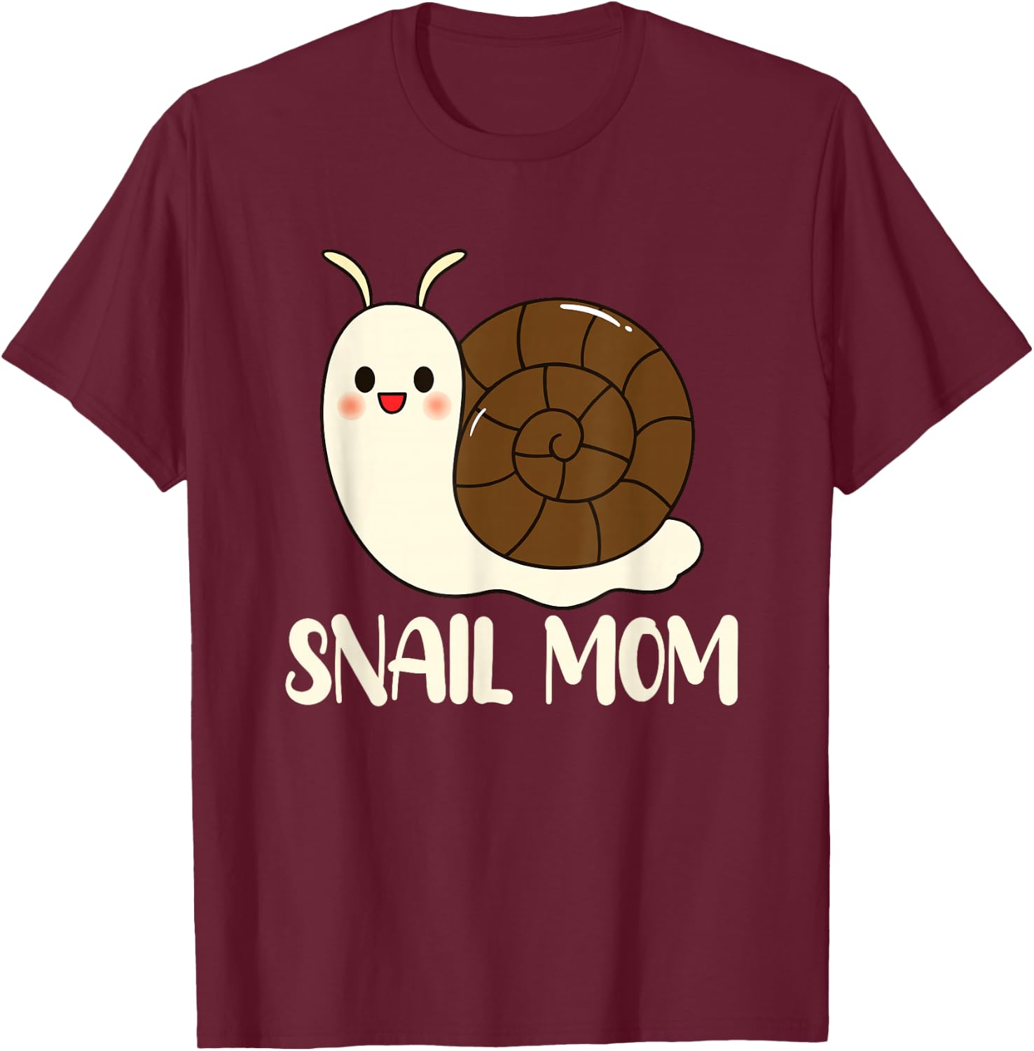 Snail Mom Slug Clothes Girls Outfit Gift Snail T-Shirt - T-Shirt | Maroon