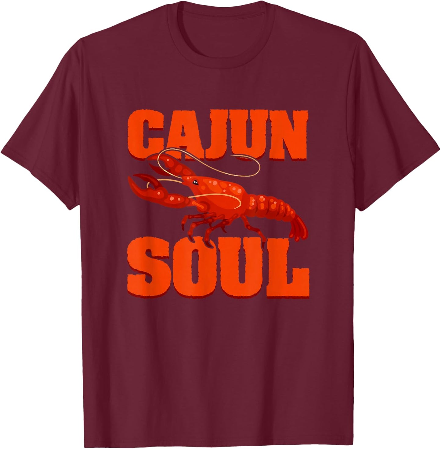 Cajun American Louisiana Crawfish Cajun T-Shirt - T-Shirt | Maroon