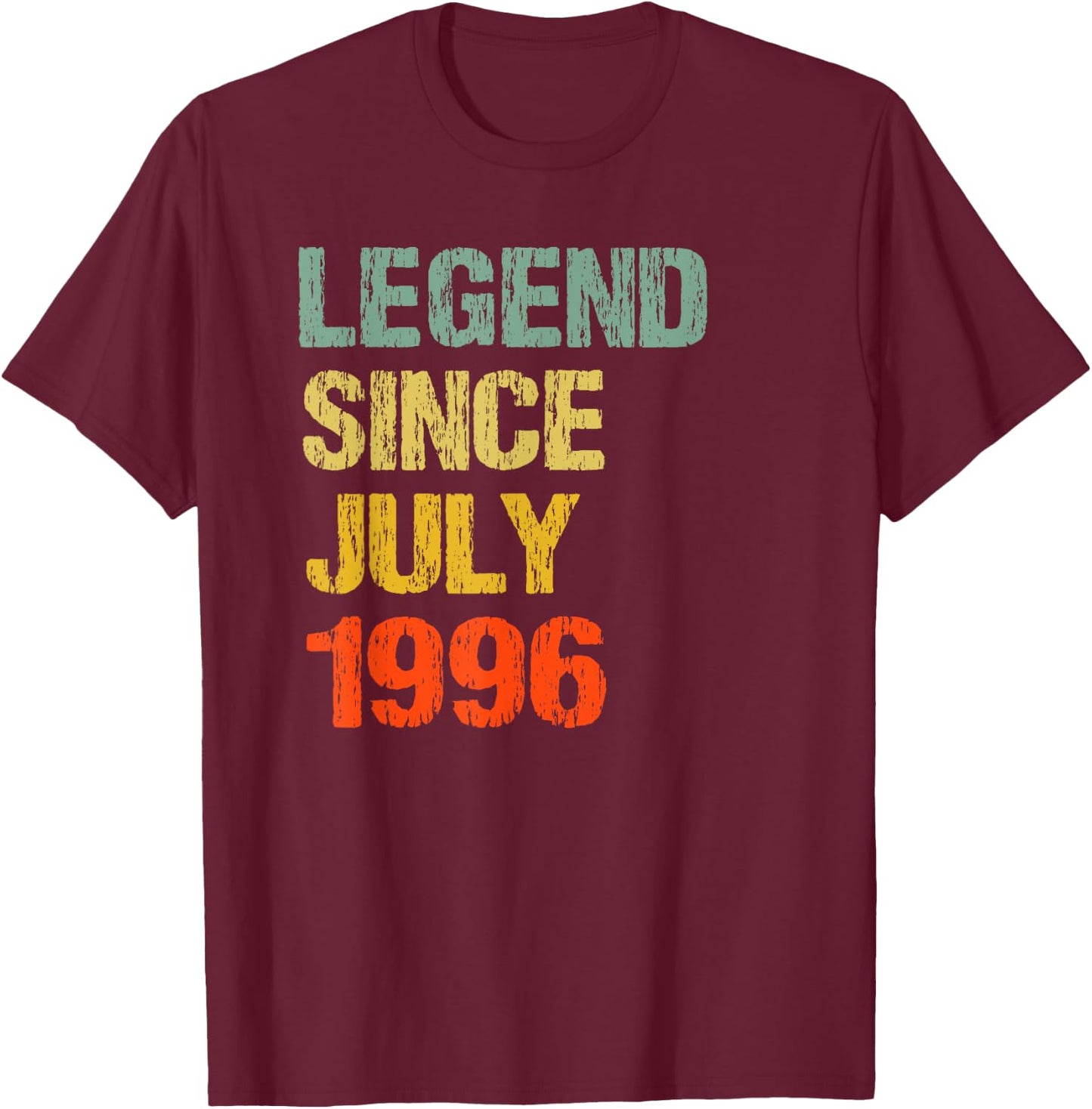 27 Jahre alt 27. Geburtstag Geschenke Legende seit Juli 1996 T-Shirt - T-Shirt | Maroon