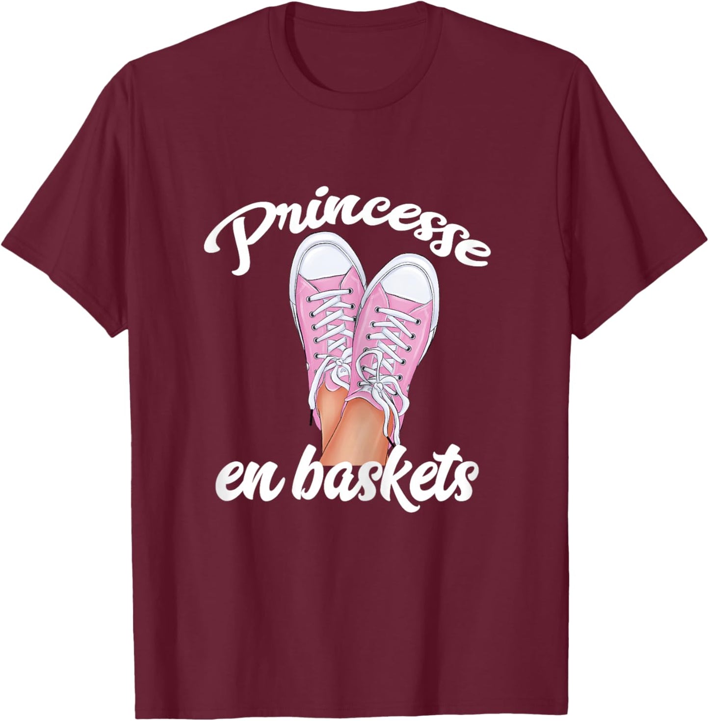 Princesses put on trainers woman humor Mademoiselle , Black T-Shirt - T-Shirt | Maroon