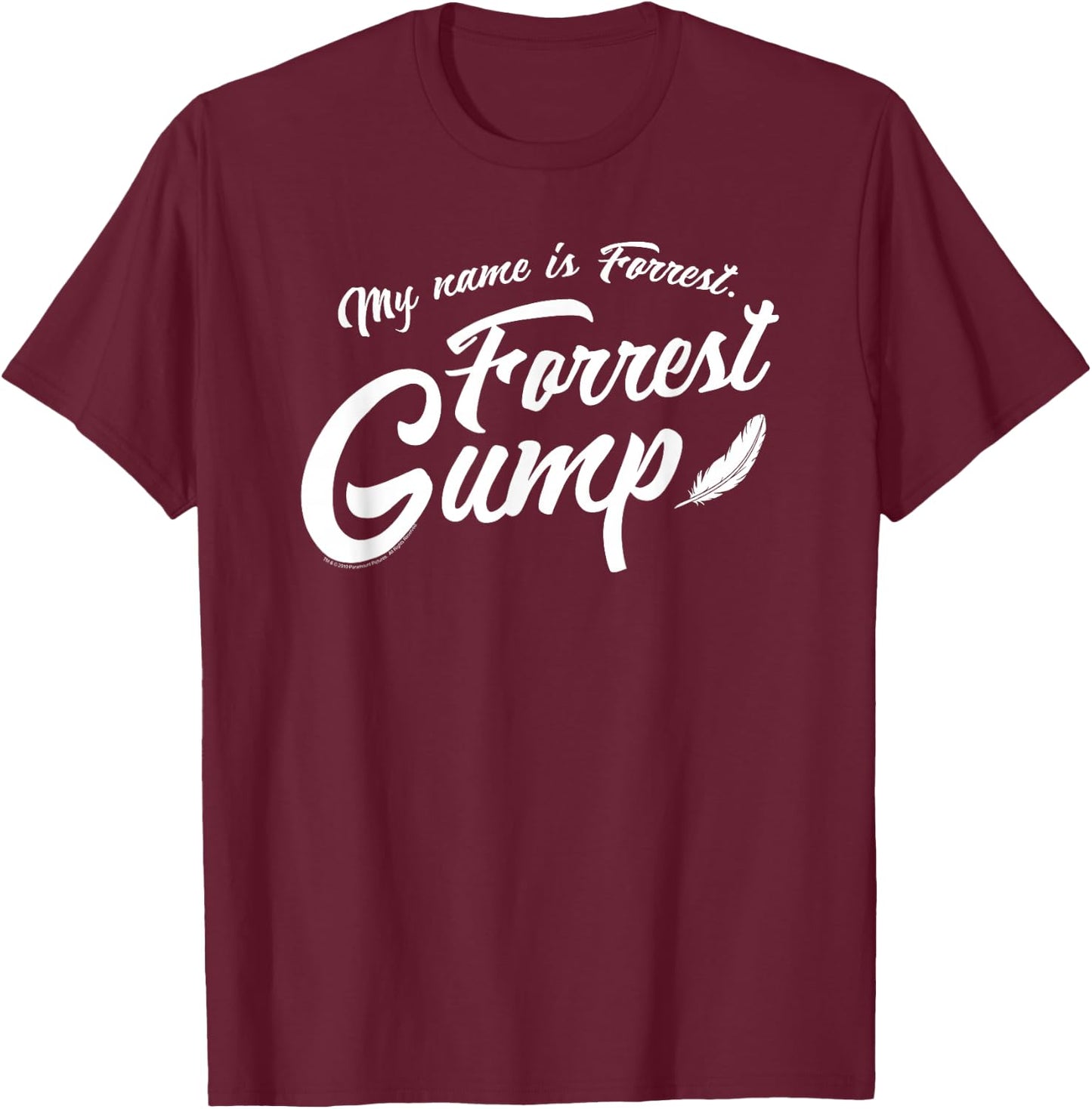 Forrest Gump My Name is Forrest Script T-Shirt - T-Shirt | Maroon
