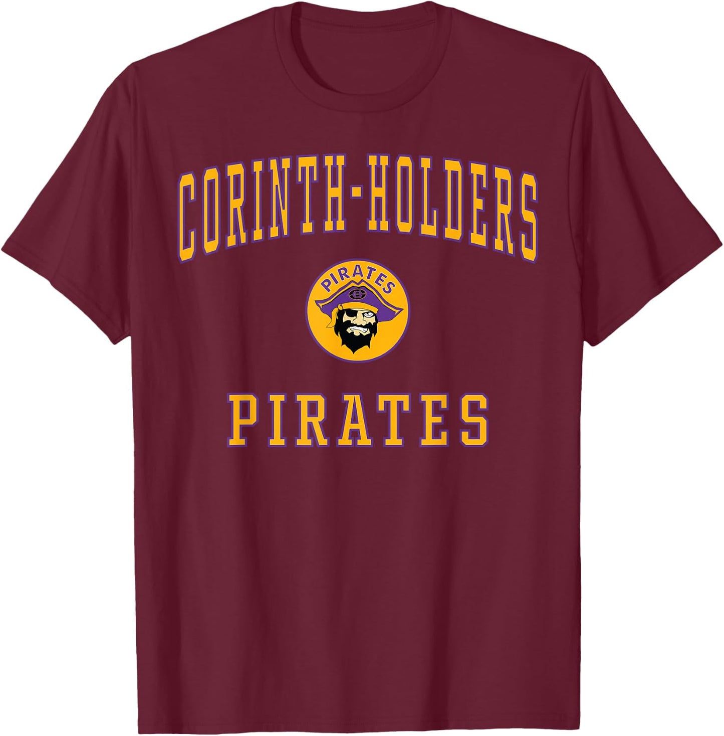 Corinth-Holders High School Pirates T-Shirt - T-Shirt | Maroon
